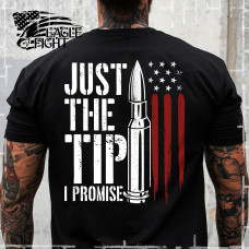 "Just The Tip, I Promise" T-Shirt (Red Stripes)
