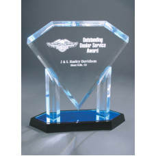 Blue Floating Diamond Acrylic Award