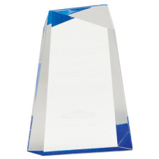 Blue Facet Wedge Acrylic Award