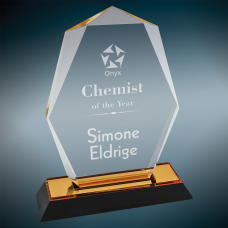 Gold Octagon Point Impress Acrylic Award, 7"