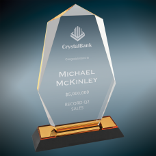 Gold Octagon Point Impress Acrylic Award, 8"