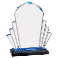 Blue Faceted Impress Acrylic Award