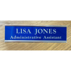 2" x 10" Desk Sign with Engraved Metal Insert