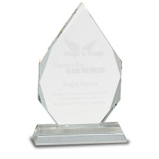 Crystal Diamond on Clear Pedestal Base, Small