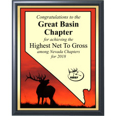 Heat Transfer Plaque, Gold Plate, Nevada Theme