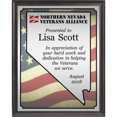 Heat Transfer Plaque, Silver Plate, Nevada Theme