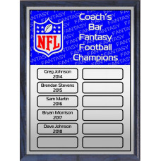 Red and Blue Fantasy Football Perpetual Plaque