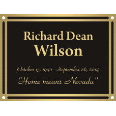 Holly Bronze cast aluminum plaque with raised double border and holes in corners