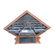 50's Theme Diamond Plate Car Show Resin Award, 6"