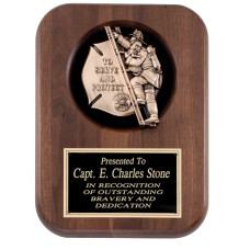 Walnut “To Serve and Protect” Firefighter Plaque