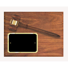 Walnut Finish Gavel Plaque
