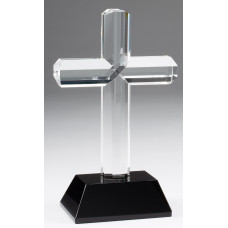 Clear Crystal Cross on Black Crystal Base