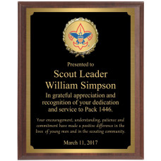 Boy Scout Wall Plaque with black brass plate BSP2