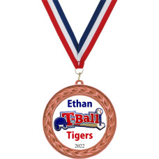  Custom Insert Medal, Bronze - your graphics and text!