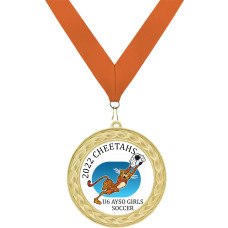  Custom Insert Medal, Gold - your graphics and text!