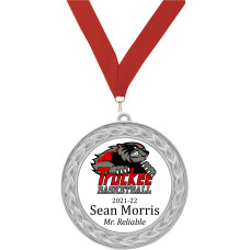  Custom Insert Medal, Silver - your graphics and text!