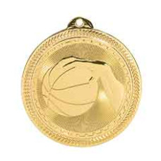 Basketball BriteLazer Medal with Neck Ribbon