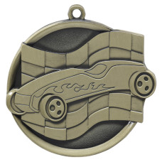 2 1/4" Pinewood Derby Flame Car Racing Flag Medal