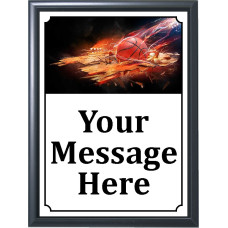 Flaming Basketball Plaque 