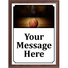 Ball on Dark Court Basketball Plaque 