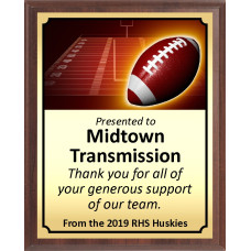 Glowing Football Plaque