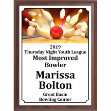 Red Ball and Pins Bowling Plaque