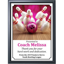 Hot Pink Ball Strike Bowling Plaque