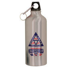 20 Oz Silver Aluminum Water Bottle With 2 Lids & Carabiner