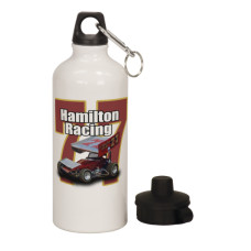 20 Oz White Aluminum Water Bottle With 2 Lids & Carabiner