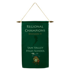 Satin Banner With Wood Dowel, Tips And Hanging Cord