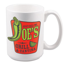 15 Oz White Ceramic Mug