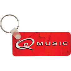 Glossy Plastic Rectangle Key Chain