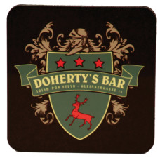 Glossy Square Hardboard Coaster With Cork Back