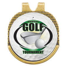 Antique Gold Hat Clip with Custom Golf Ball Marker