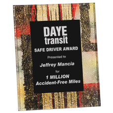 Gold Flake Acrylic Award Art Plaque with Easel