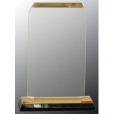 Gold Clipped Corner Impress Acrylic Award, 6 1/2"
