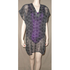 Sexy Sheer Black Suns Print Swimsuit Cover Up Coverup