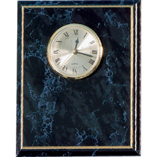 8" x 10 Black Marble Clock Plaque