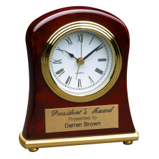 4 1/2" x 5” Rosewood Piano Finish Bell Shaped Desk Clock