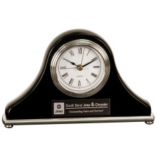 7 1/2" x 4 1/2” Black Piano Finish Mantel Desk Clock