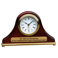 7 1/2" x 4 1/2” Rosewood Piano Finish Mantel Desk Clock