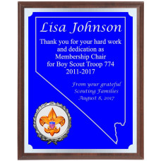 Nevada Theme Blue And Silver Boy Scout Plaque BSP4NV