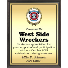 Heat Transfer Plaque with Gold Plate and Raised Medallion Holder