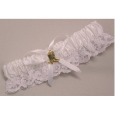 Gold Boot Garter, White