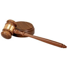 10" Walnut Gavel with Engraved Band and Sounding Block