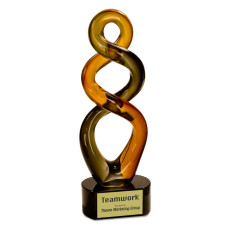 13 1/2" Brown Twist Art Glass