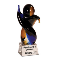 9" Twisted Body Art Glass