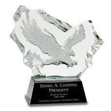 Crystal Carved Eagle on Black Base