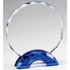 Cobalt Blue Double Arc Round Glass Award, Small