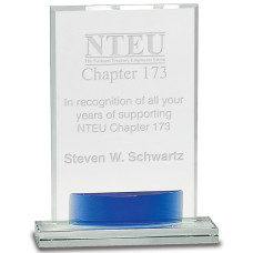 Crystal Rectangle with Blue Accent